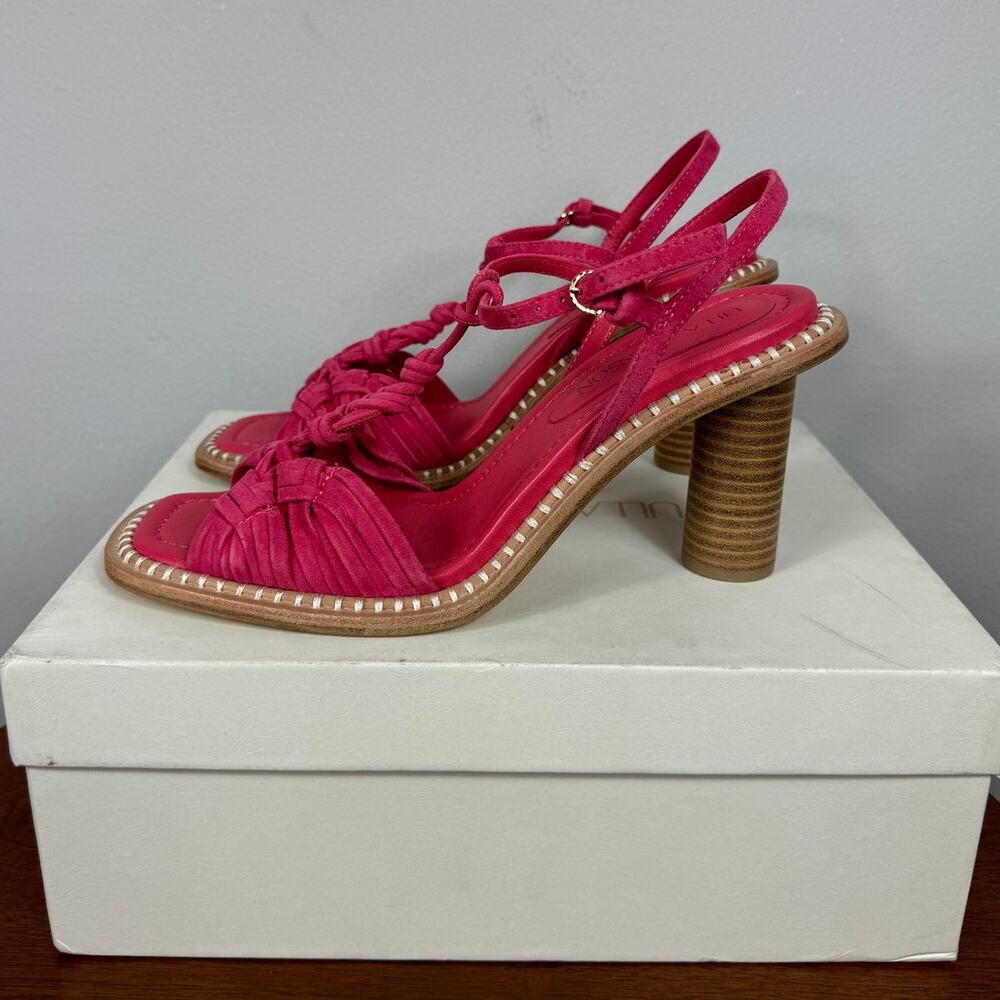 New Ulla Johnson Penina Suede Macrame Braided High Heel in Orchid Women's Size 9 - Picture 5 of 10